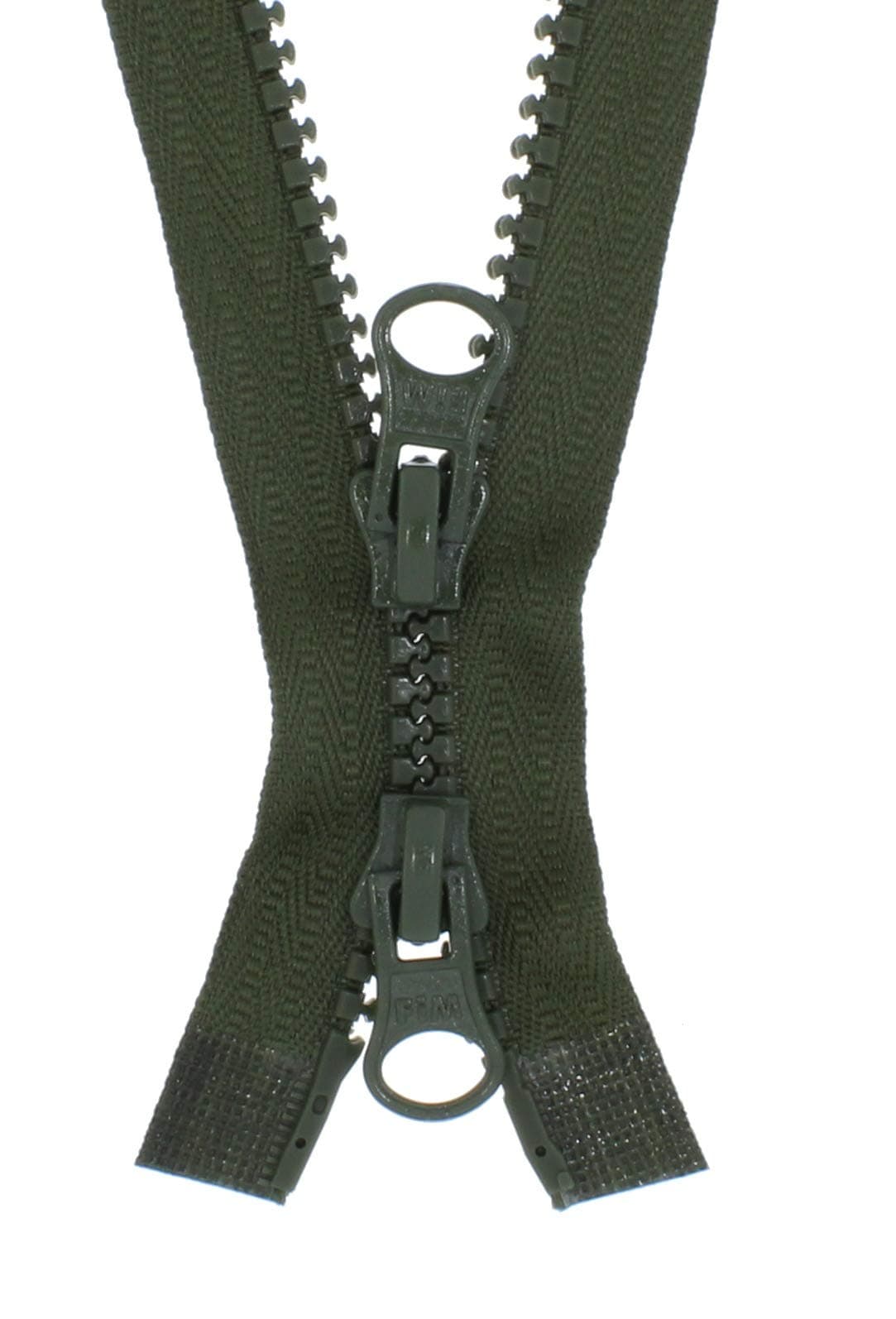 FIM 2-Way Zip Closure Plastic Teeth No. 5 Medium-Course Detachable Two-Way, 13 - olivegrün(327), 70cm