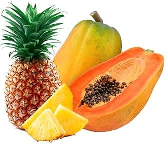 Veenas Fruits Combo | Fresh Pineapple Approx. 1Kg | Papaya Single | 100% Fresh and Natural | Nutritional
