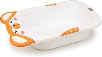 LuvLap Bubble Baby Bath tub with Soft Curved Edges, 6 m+, Ergonomic & Spacious, Durable Material (Orange)