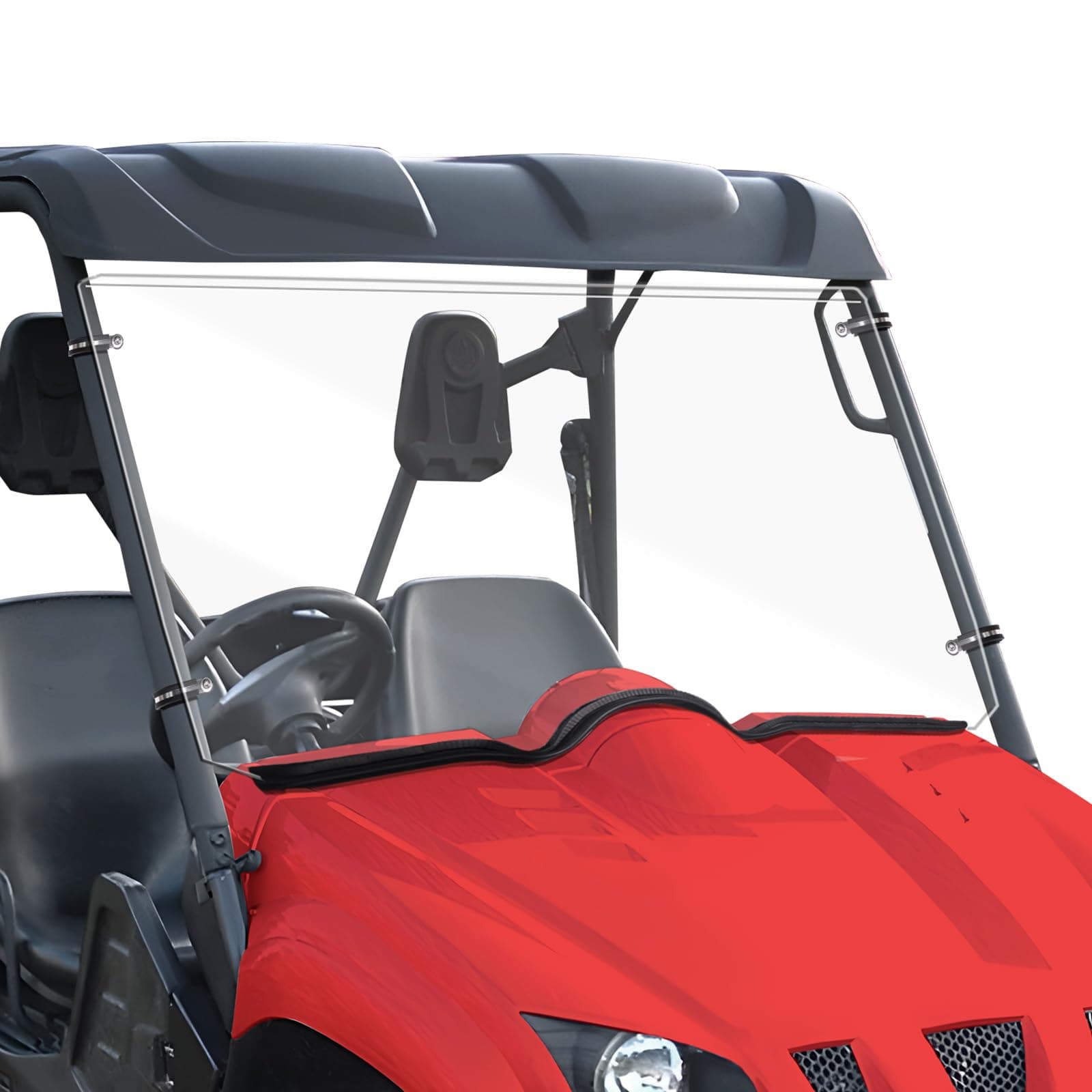 StarknightMT Front Rhino Windshield Scratch Resistant PC Full Windshield Compatible With 2006-2008 Rhino 450 | 2004-2007 Rhino 660 | 2008-2013 Rhino 700 - Heavy Duty Clear