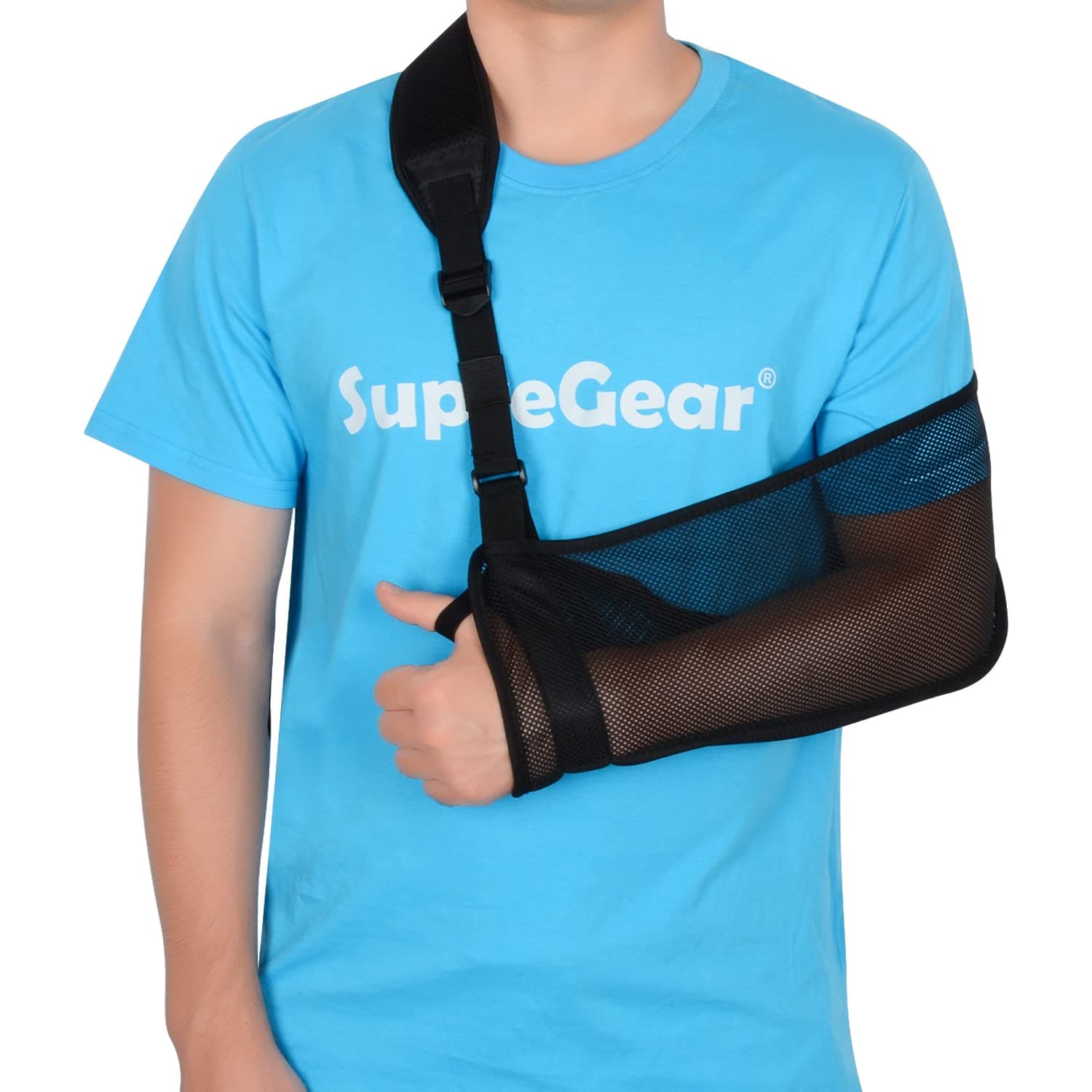 supregear Mesh Arm Sling, Adjustable Lightweight Comfortable Shoulder Arm Immobilizer Sling Breathable Right Left Shoulder Stabilizer Support for Injured Arm Elbow Wrist Hand