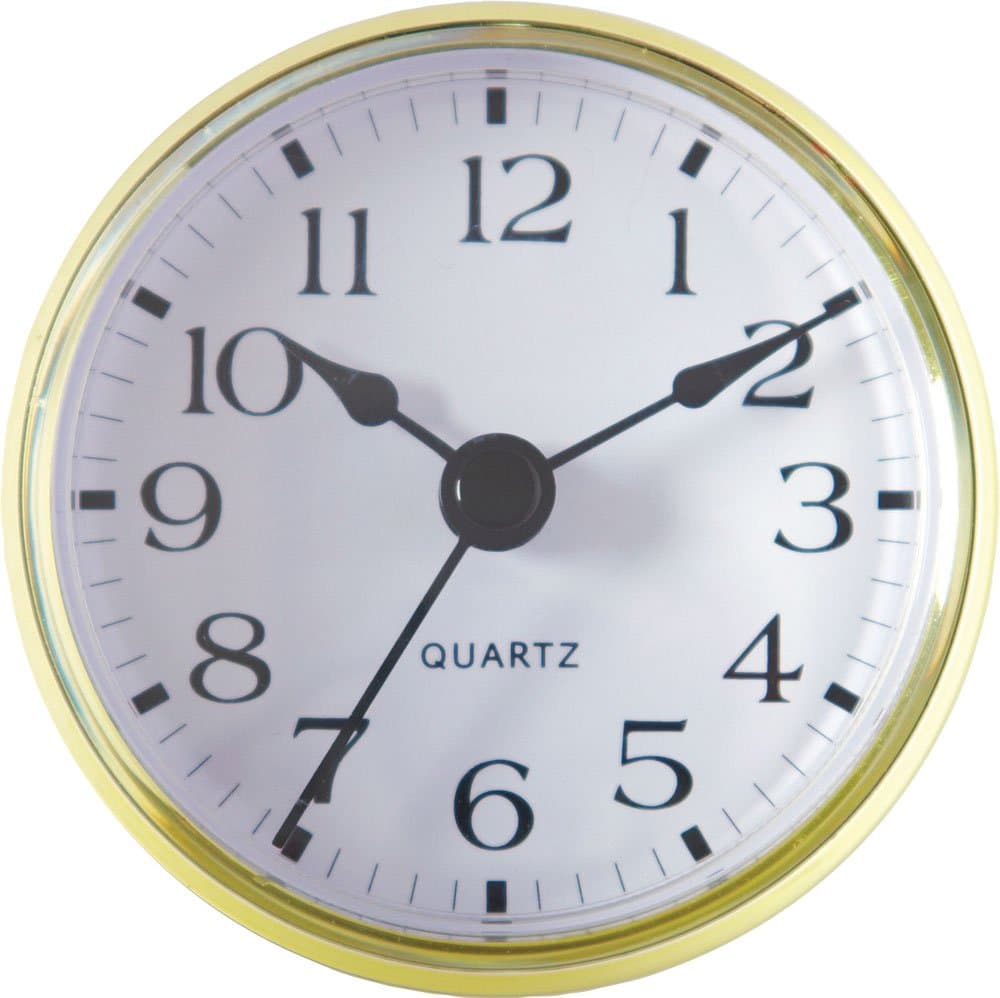 2-3/4 White Arabic Dial Clock Insert