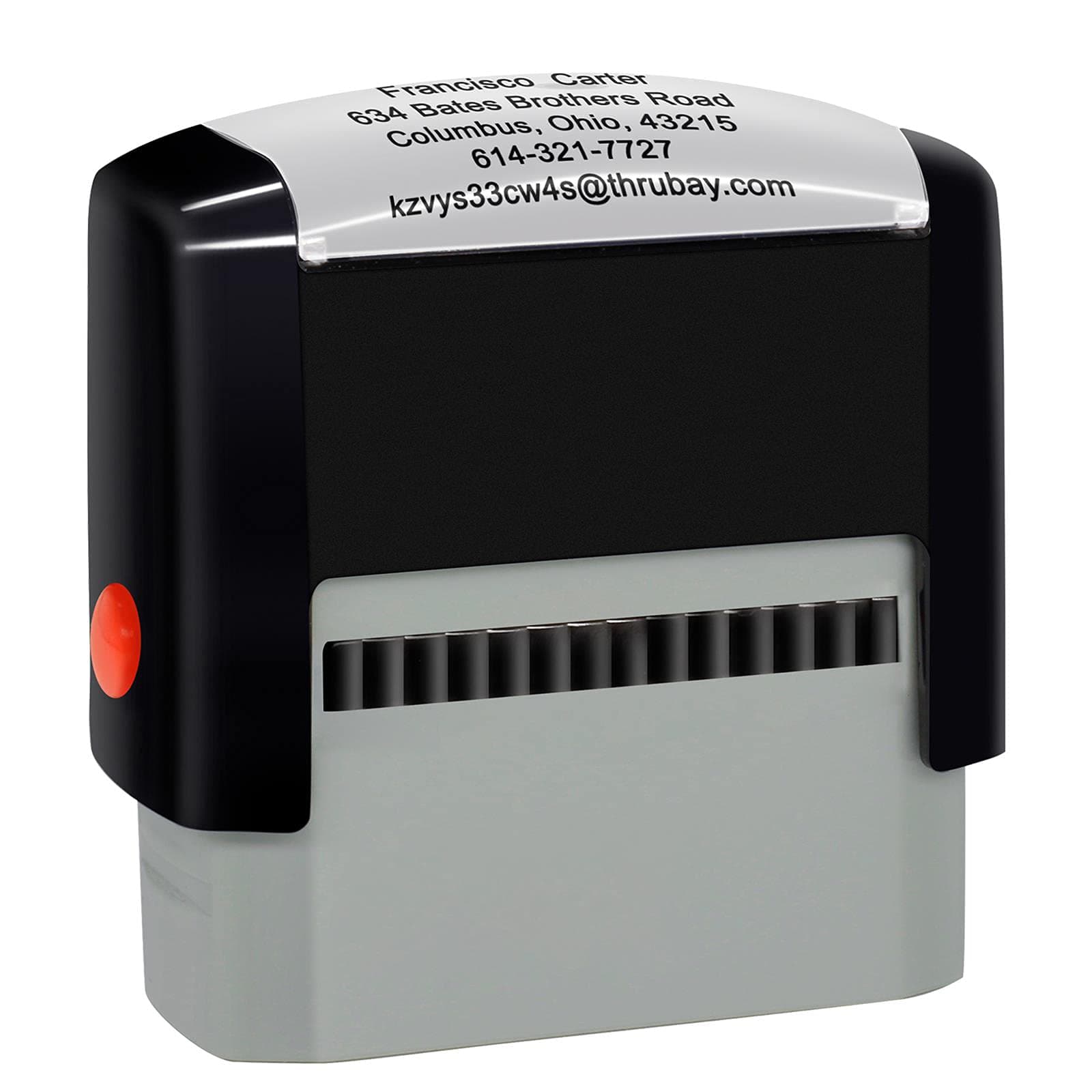 Personalised Stamp (70 x 25mm -5 Lines)- Custom Self Inking Rubber Stamps- Return Custom Address Stamp Black