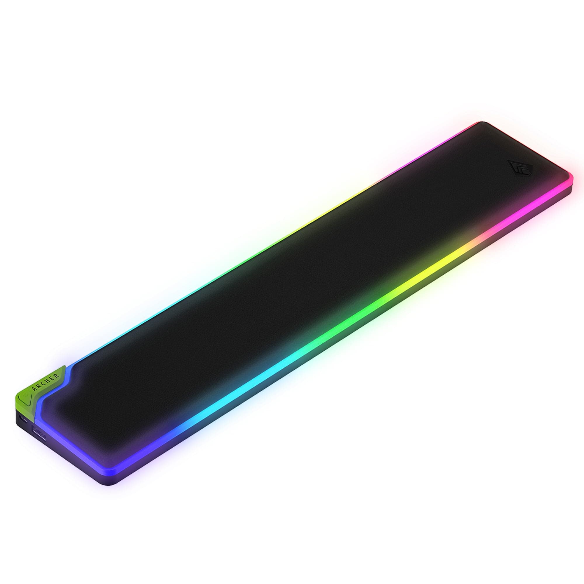 Archer Tech Lab RGB Wrist Rest Pad for Full Size Keyboard|16 RGB Light Modes, PU Memory Foam, Non-Slip Base, Spill-Resistant| Ergonomic Gel Wrist Support for Gaming, Typing,Office/Home(Aphros 200)