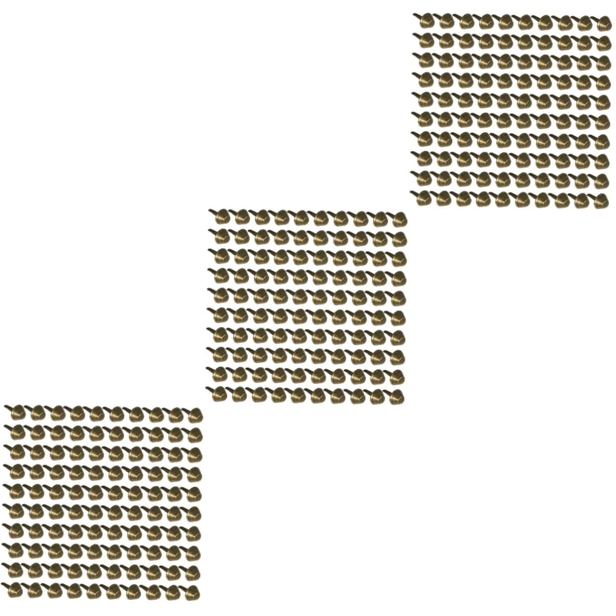 STOBOK 300 Pcs Two-legged Nails Leather Bag Rivets Double Cap Rivets Bipod Crystal Rivets Screw Back Spike Studs Leathercraft Rivets Single Cap Rivets Toe Nails Paper Purse Bottom Metal