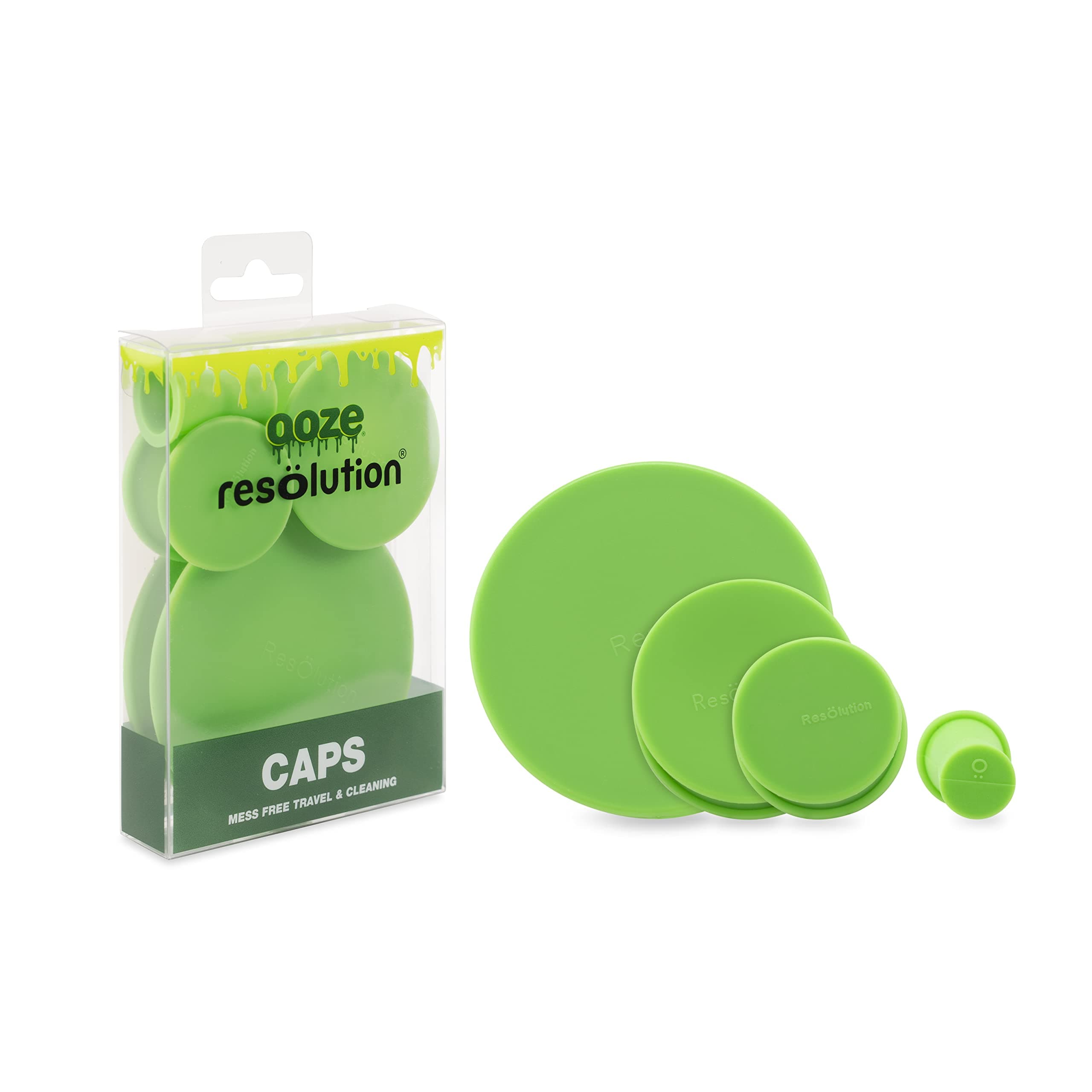 ResOlution Caps Universal Caps for Cleaning, Storage, and Odor Proofing Glass Water Pipes/Rigs and More - Green