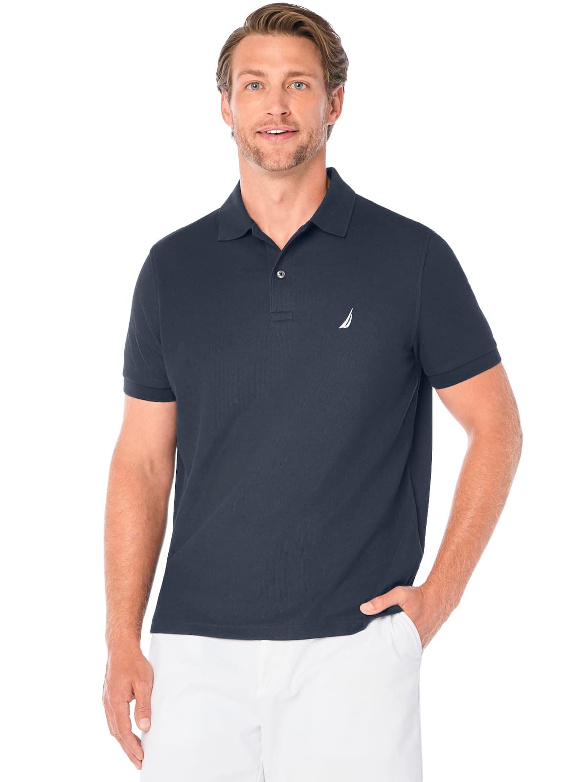 Men's Classic Short Sleeve Solid Performance Deck Polo Shirt