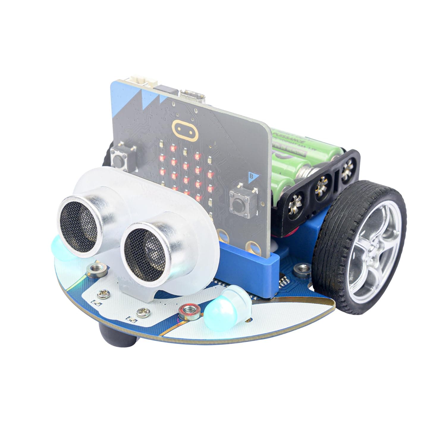 Microbit Smart Cutebot Kit for Kids BBC Micro:bit DIY Programmable Robot Car for STEM Education School Student Project(Without Micro:bit)