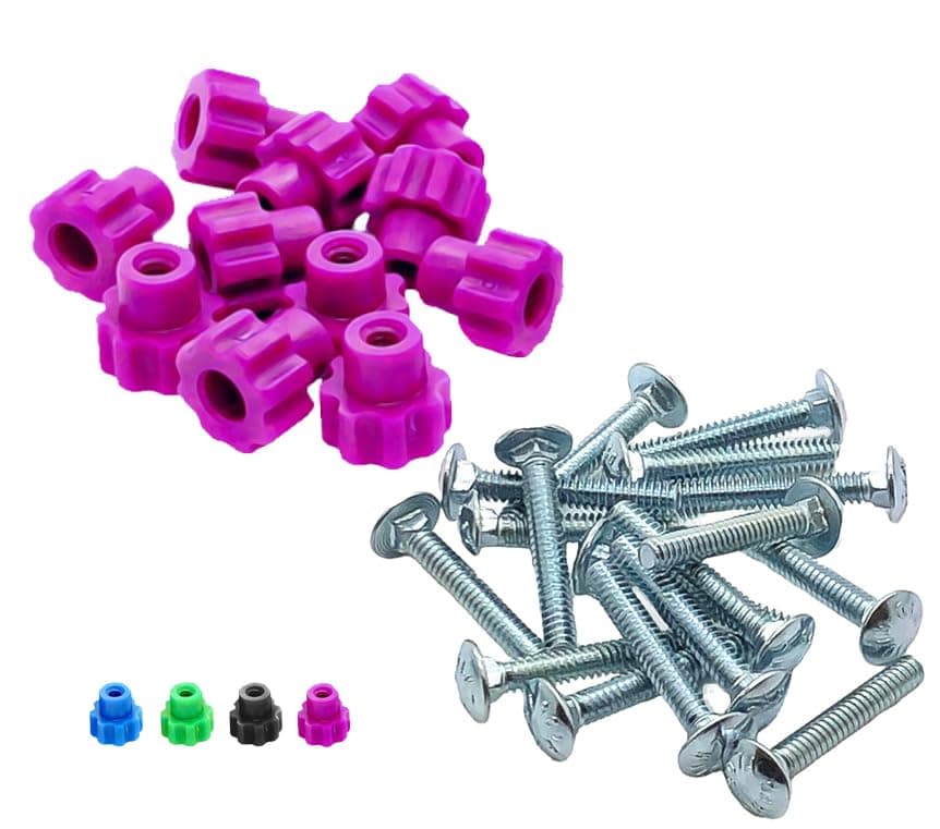 Pet Carrier Fasteners - Pink 16 Pack (Medium 1-1/4" Bolts)