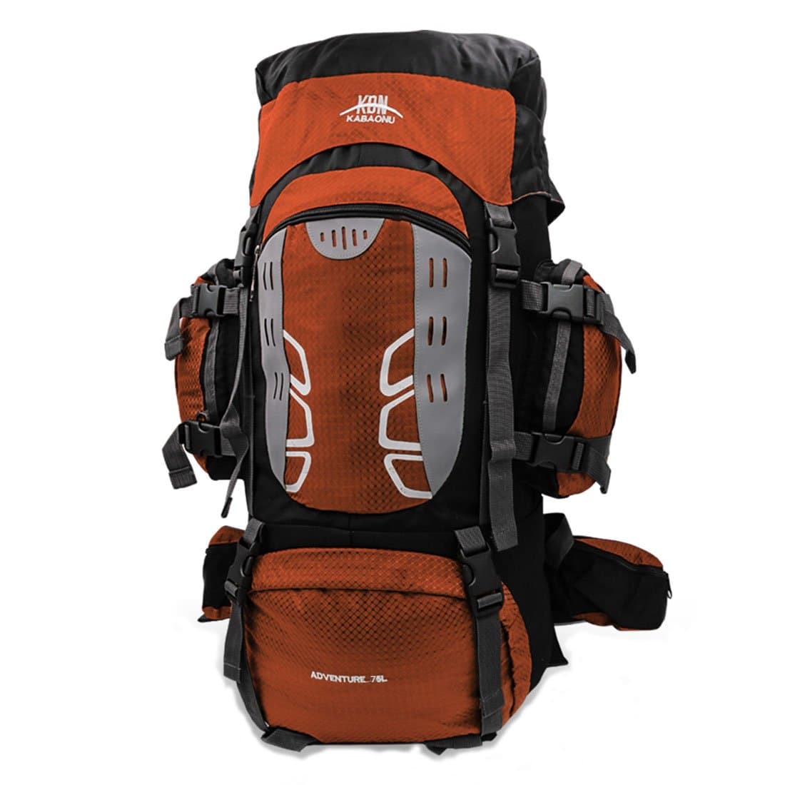 Mooedcoe 75 Liter Internal Frame Hiking Backpack for Outdoor Camping Travel Backpacking Backpack for Men (Orange)
