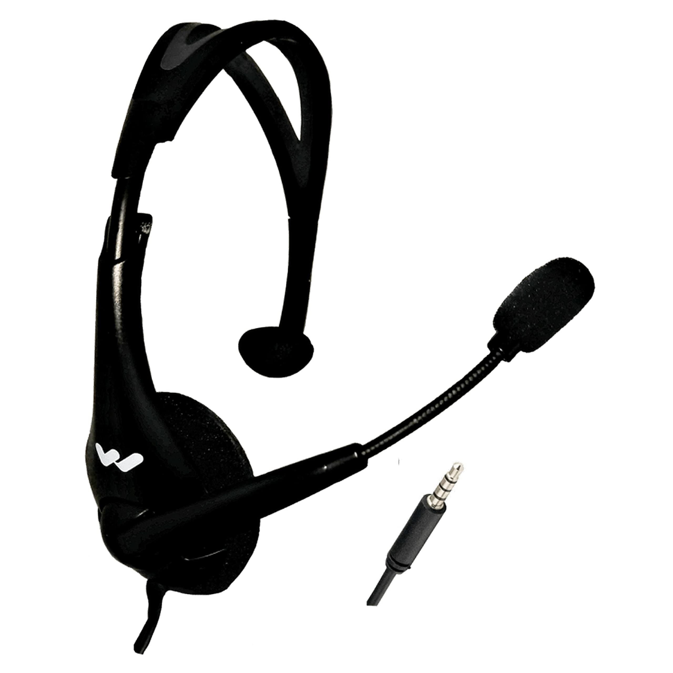 Williams AV MIC 144 Headset Microphone, Black; TRRS 3.5 mm Plug; for use with Digi-Wave DLT 400 Transceiver Only; Gooseneck Boom; Electret Condenser; Noise Cancelling