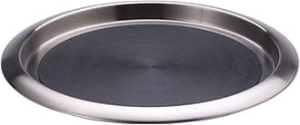 TR1412SR Tray with Top and Bottom Built in Non-Slip Rubber Inserts, 12" Round, Dishwasher Safe, Stainless Steel, Brushed