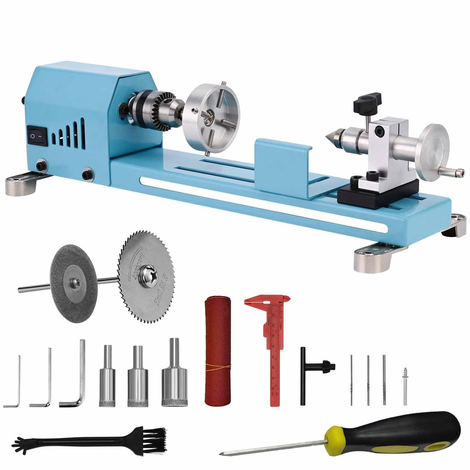 Mini Lathe Machine Torno Para Madera Multi-Purpose Lathe With Professional Tools Milling Cutting Grinding Polishing Desktop Metal Lathes
