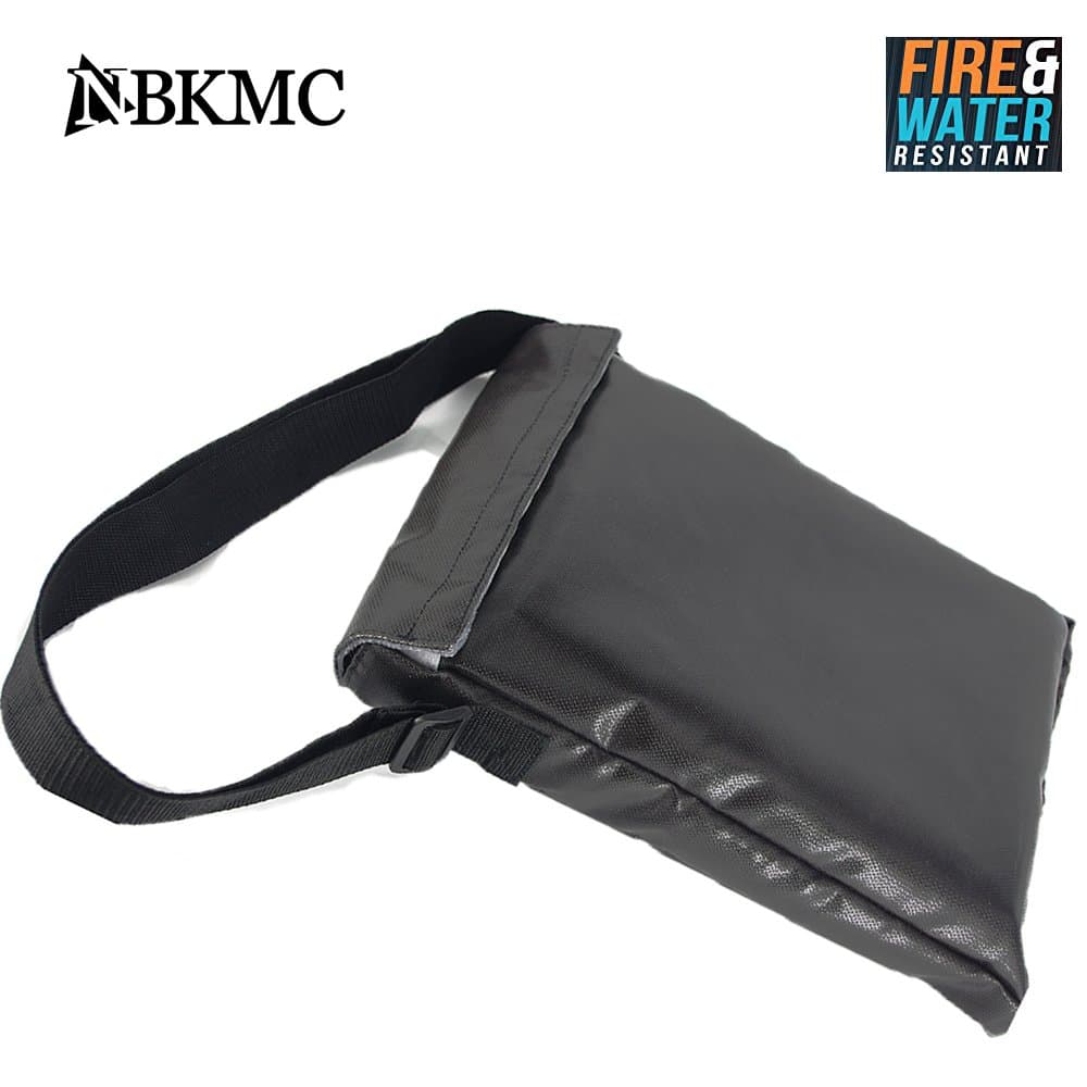 NBKMC Upgrade Version Fireproof Document Bag - Heavy Duty Fiberglass Lining - Portable Fireproof Explosionproof Waterproof Non-itchy Guard Safe Charging Holder Storage Pouch for Li-Po Battery Cash Bank Files Jewelry Protection and Other Important Documents (15”*11.5”*2.5”) …