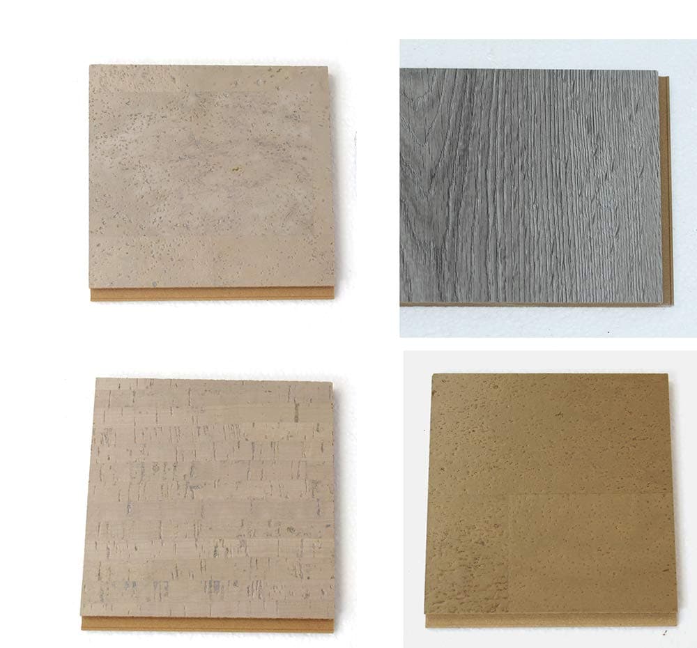 Gray Cork Flooring 6 6"x6" Samples - Floating and Glue Down Cork Tiles