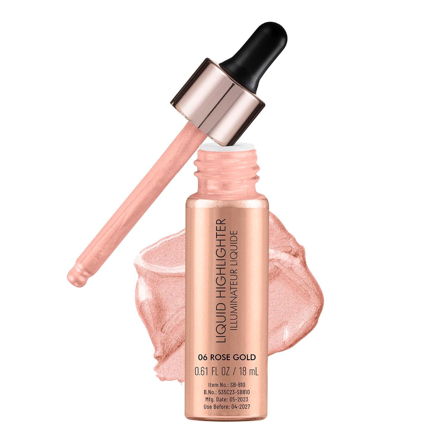 Drop & Glow Liquid Highlighter For Face Makeup | Illuminating Liquid Highlighter With Dewy Finish | Shade -Rosegold, 18ml