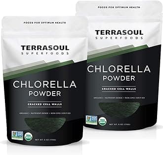 Organic Chlorella Powder (Cracked Cell Walls) - 12 Oz (2 Pack)