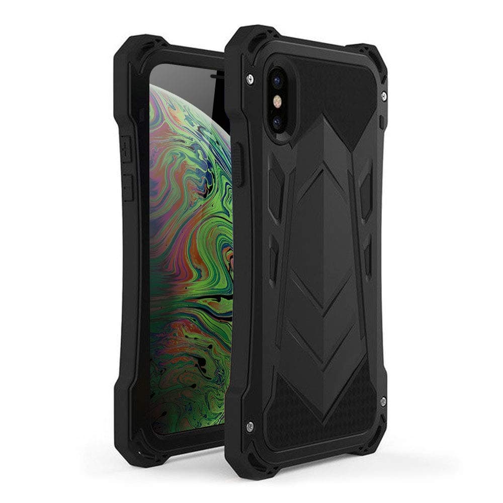 Olixar for iPhone Xs Max Case and Glass Screen Protector - Shockproof Protection - Heavy Duty Tough Protective Cover - Titan - Black
