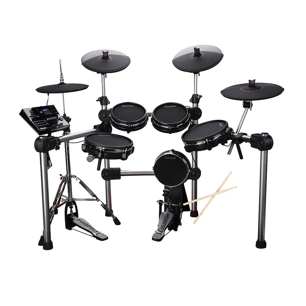CSD600 9-Piece Mesh Head Electronic Drum Kit - Digital Mesh Drum Kit with Realistic Mesh Heads, Dual-Zone Cymbals, 408 Sounds, Bluetooth Connectivity - Includes 50 Lessons