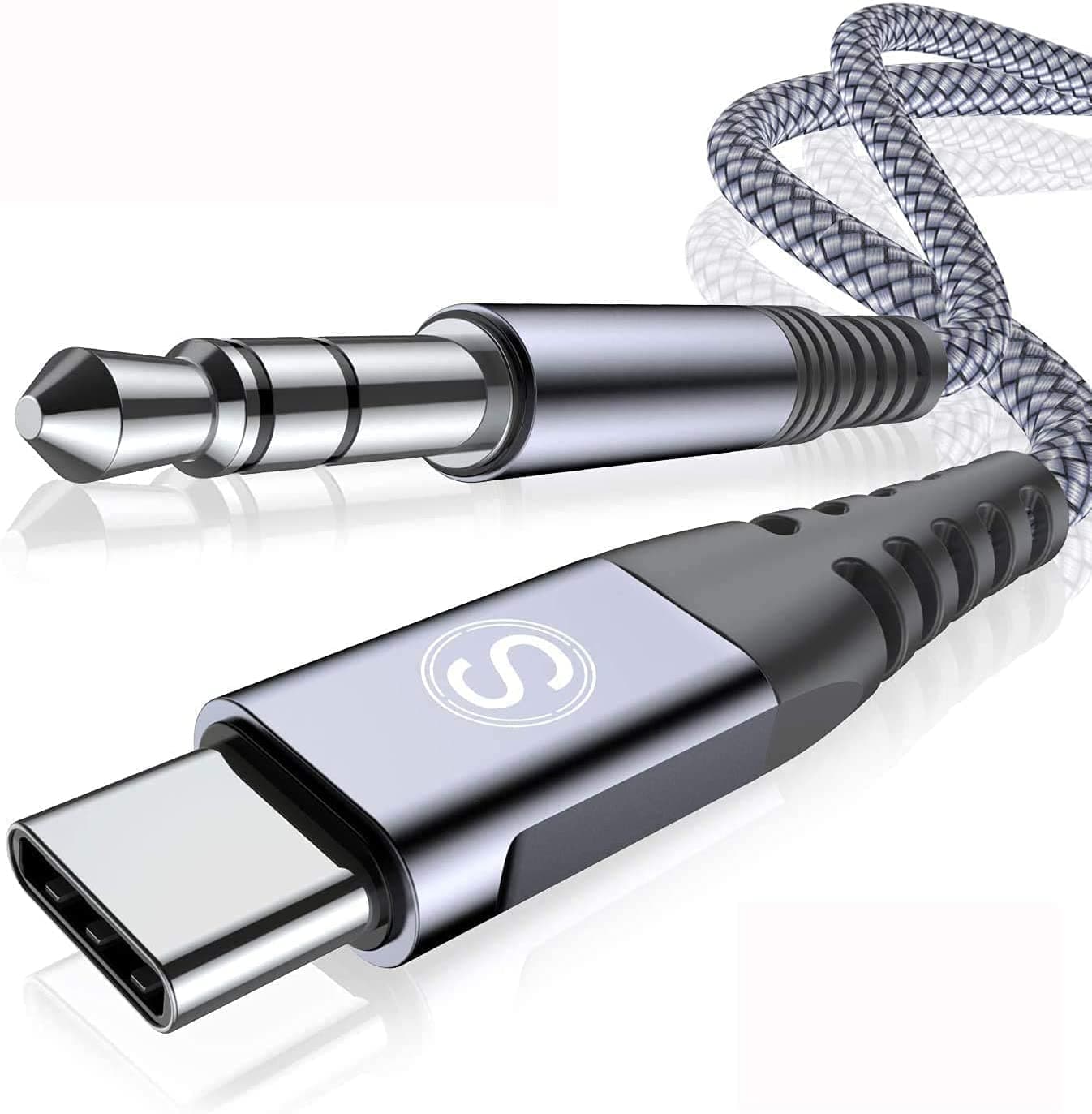 - USB Type C to 3.5mm Audio Aux Cable 4ft USB C to 3.5mm Headphone Car Stereo Speaker Aux Cable for iPhone 17 16 15 MacBook iPad Pro Air, Galaxy S26 S25 S24 S23 S22 S21 Note Flip Fold Pixel LG Moto