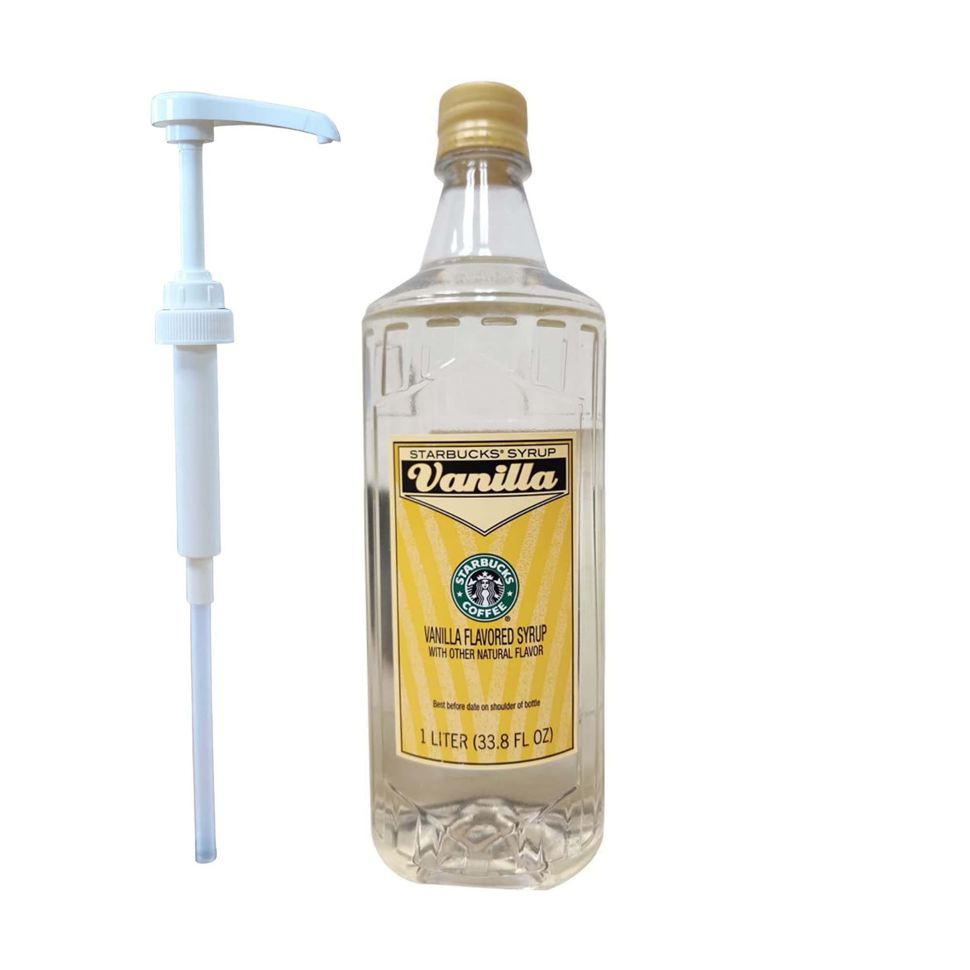 Authentic Flavoring Syrup for Coffee and Tea with White Pump (Vanilla)