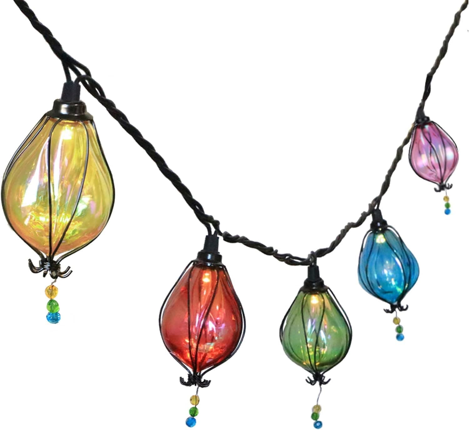 Vigdur Multicolor Outdoor String Lights with 10 Bulbs Connectable Waterproof, Indoor Outdoor Patio Light for Party Wedding Bedroom Cottagecore Decor