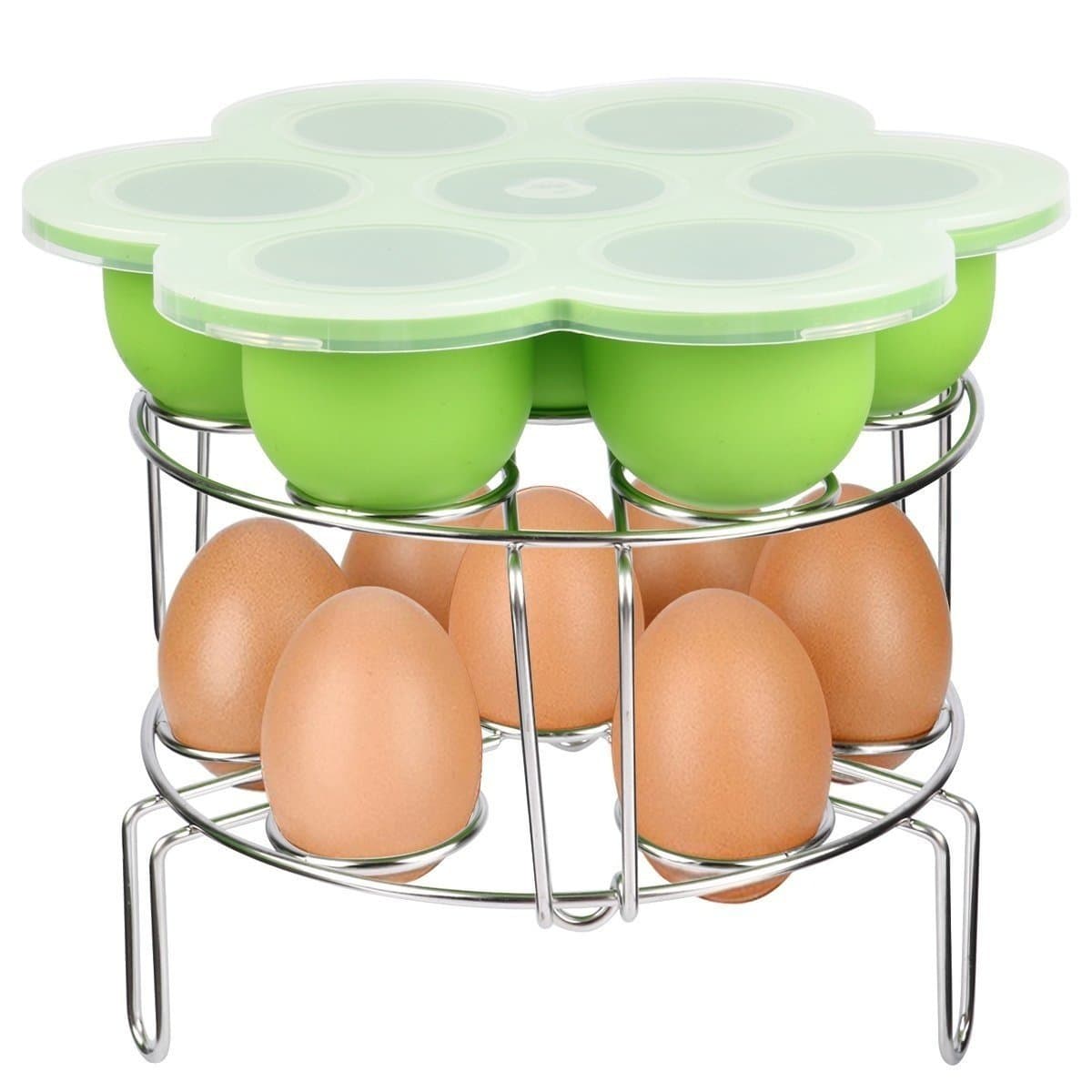 Instant Pot Accessories Silicone Egg Bites Molds and Stackable Egg Steamer Rack Set for Instant Pot Accessories - Fits Instant Pot 5 6 8 qt Pressure Cooker