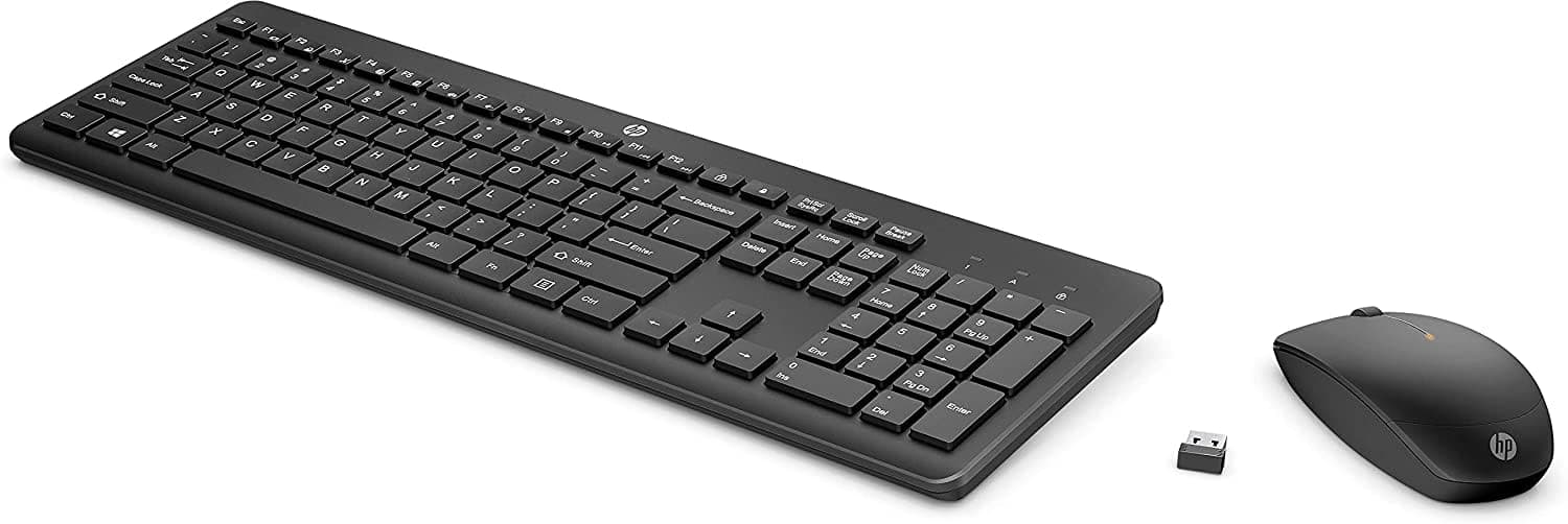 230 Wireless Keyboard and Mouse Combo Set, 2.4 GHz Wireless USB-A Nano Receiver, Up to 1600 dpi, Up to 16 Months Battery Life - Black, 18H24AA#ABU, 18H24AA