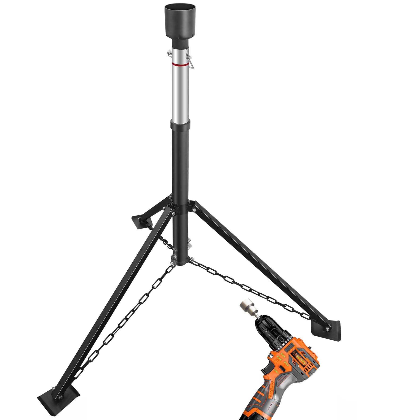 King Pin Tripod Stabilizer Jack for 5th Wheel Trailer(Drill Adjusted Heavy Duty Adjustable Fifth Stabilizer