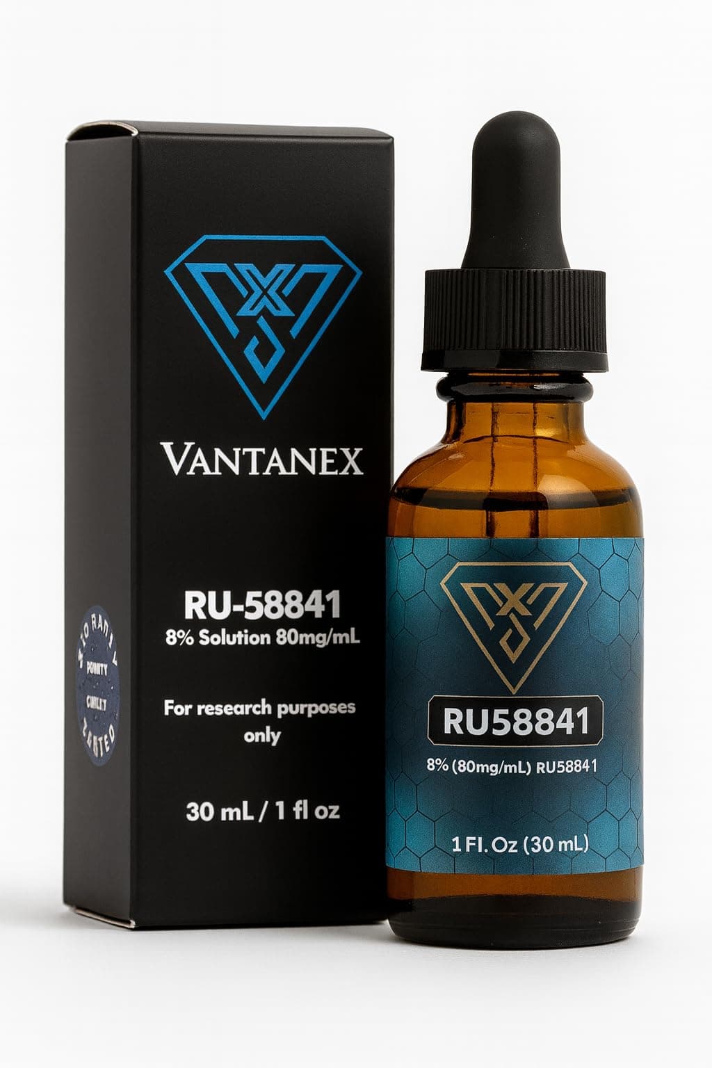 Vantanex RU-58841 8% Extra Strength Topical Hair Regroth Solution