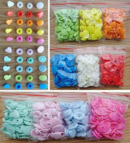 150 Sets KAM snaps T5 SIze 20 mix colors Plastic heart-shaded Snap Fasteners Buttons