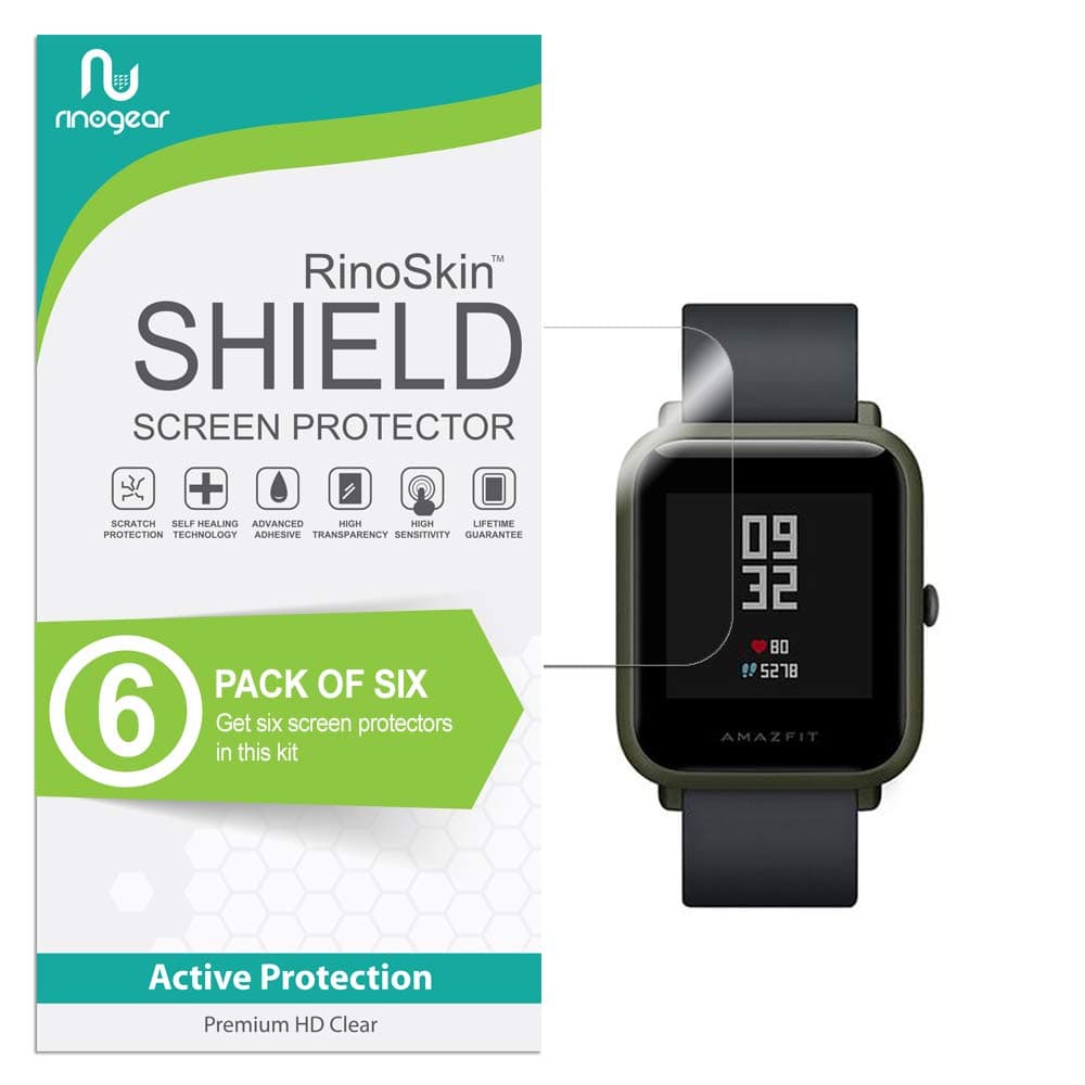 (6-Pack) Screen Protector Designed for Xiaomi Huami Amazfit Bip Screen Protector [Flexible Clear Film] Case Friendly Accessories