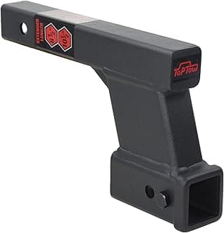 TOPTOW Trailer Receiver Hitch Extender Adapter 6" Drop/Riser, 8.5" and 10.5" Extension Length, 2" Shank, 7500lbs Towing Capacity, Matte Black…