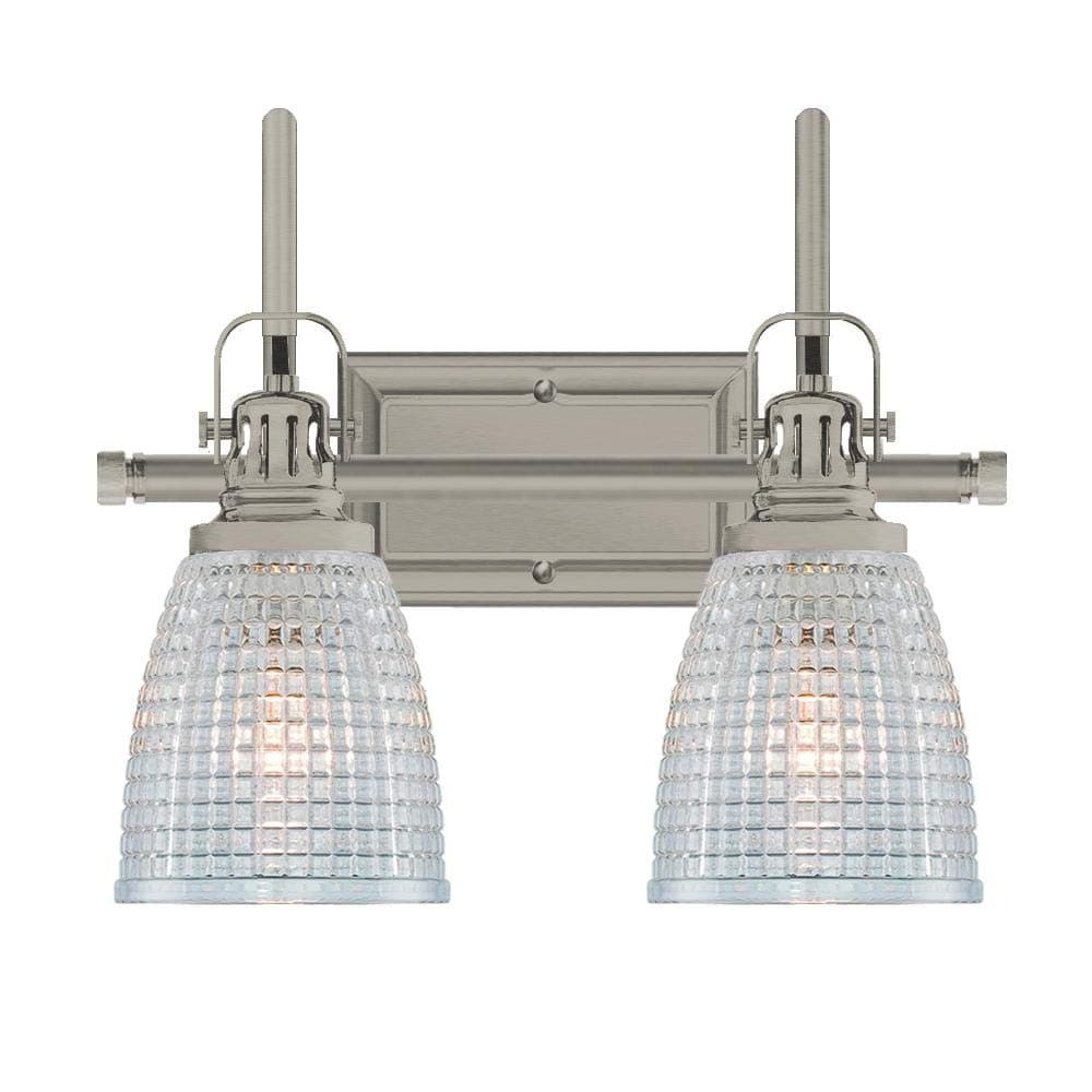 Langdon Mills 10222 Oakley 2-Light Bathroom Vanity Light, Brushed Nickel