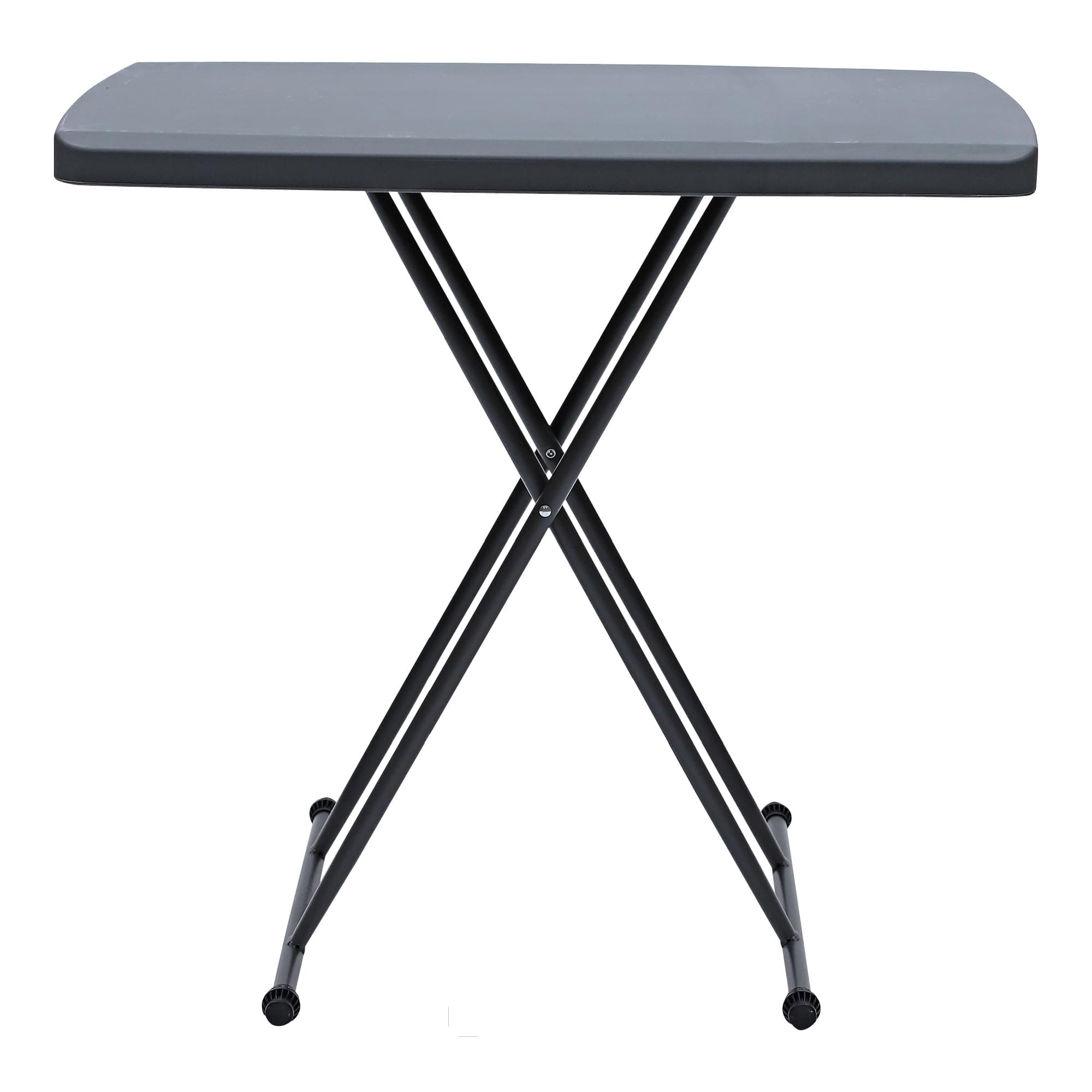 Iceberg Small Camping Personal Folding Table, Heavy Duty Utility Table, Adjustable Height, Charcoal, 19.5” L x 30” W x 28" H