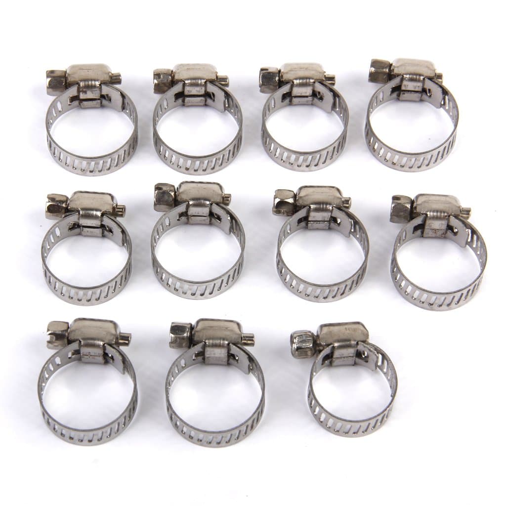 Generic 10Pcs Adjustable Fuel Petrol Pipe Hose Clips Stainless Spring Clamp 13-19Mm