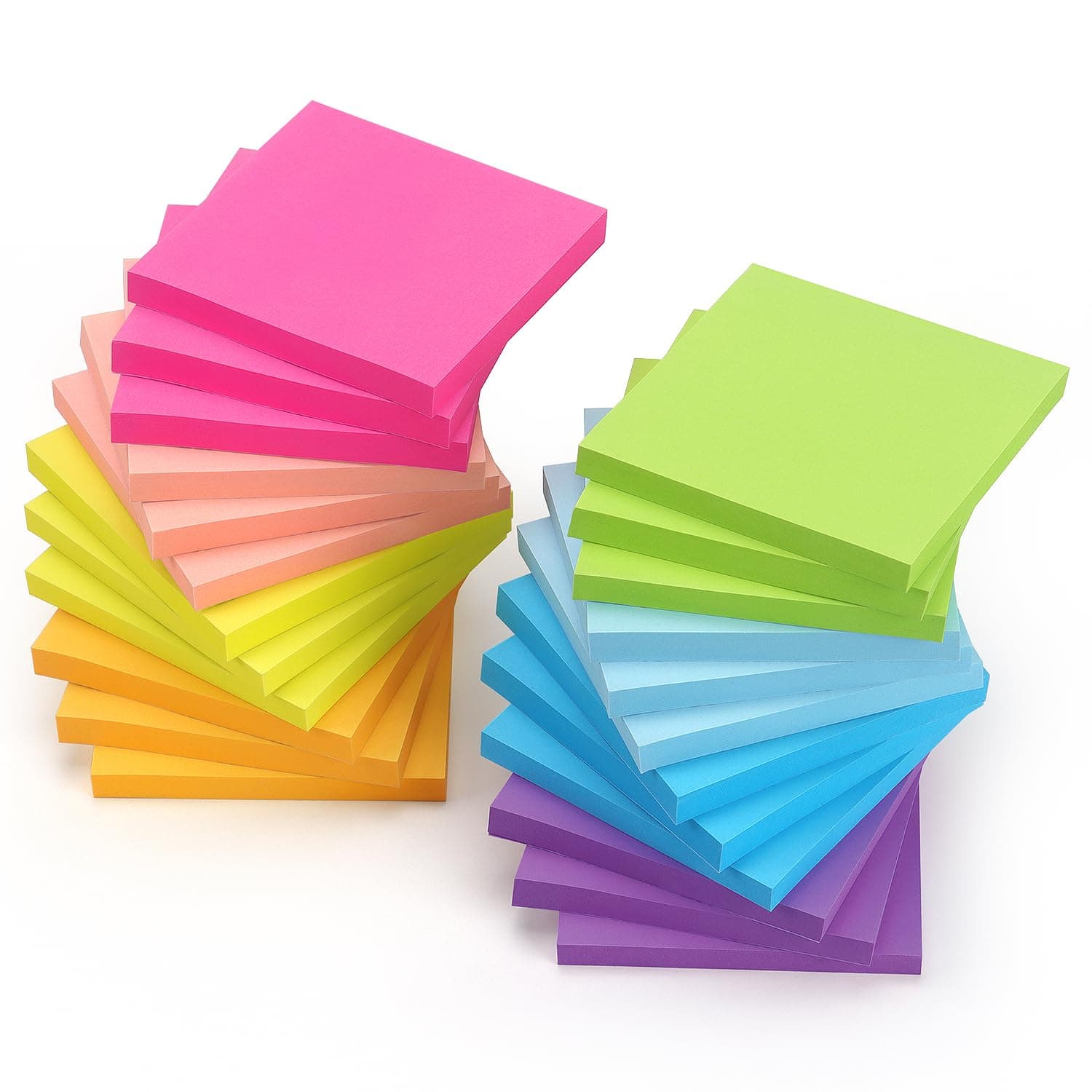 Early Buy 24 Pack Sticky Notes, 3×3 Inch, 8 Bright Colors, Self-Adhesive Notes, 60 Sheets per Pad, 1,440 Sheets Total, for Office, School, and Home Planning