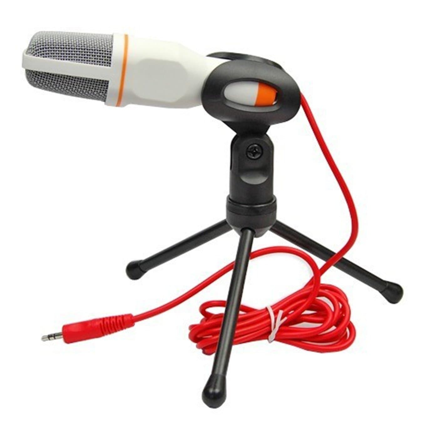 AyiHuan Stand Alone Microphone Condenser for PC Computer Laptop Notebook, w/noise canceling Plug and Play SF-666 (white)