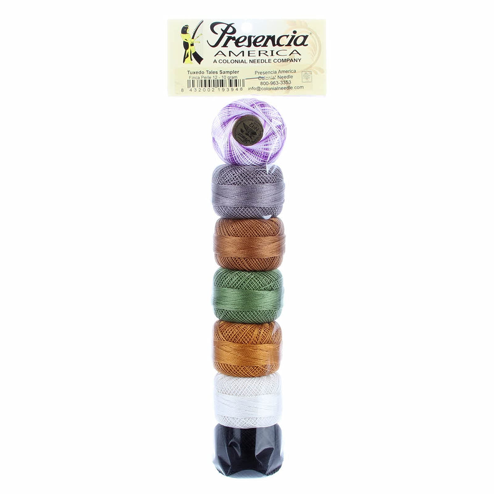 PresenciaFinca Perle Cotton Size #12 Thread Sampler Pack for Sashiko, Embroidery, and Quilting (BS Tuxedo Tales)