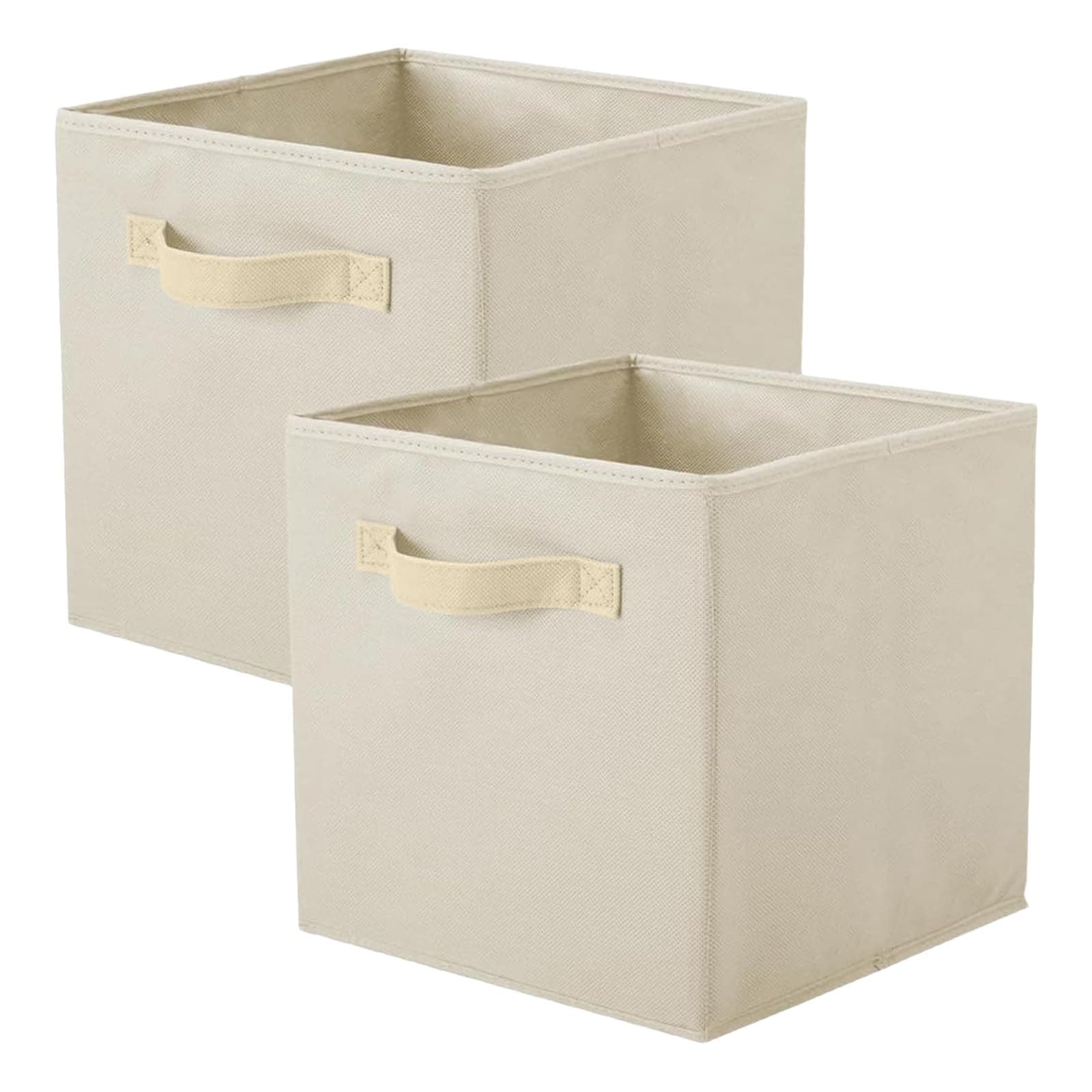 Storage Bins, Foldable Fabric Storage Cubes And Cloth Storage Organizer Drawer For Closet And Toys Storage,2 Pack,Beige