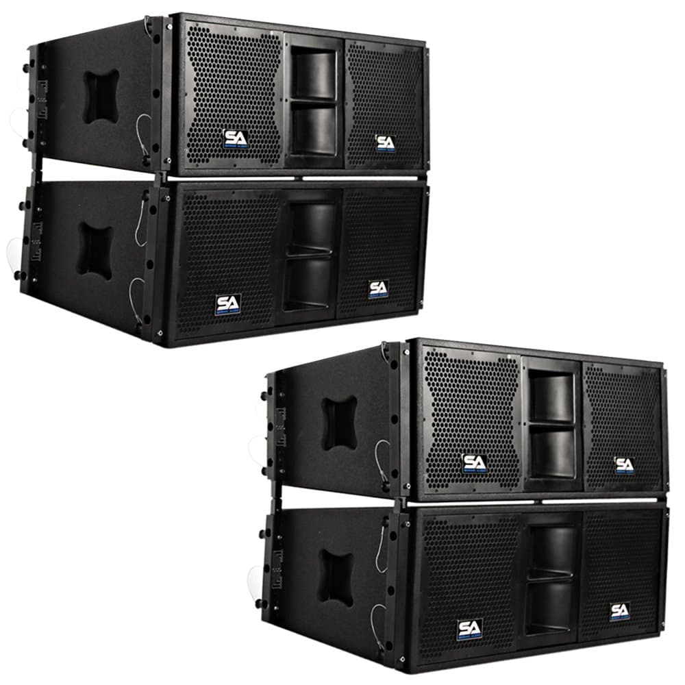 SALA-210-PKG1 - Four Passive 2x10 Line Array Speakers with Dual Compression Drivers - PA/DJ Band Live Sound