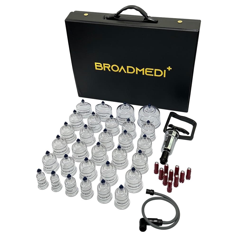 Premium Cupping Therapy 30 Cups Set, Including Pump Handle, Extension Tube, Massage Sticks, Made in Korea