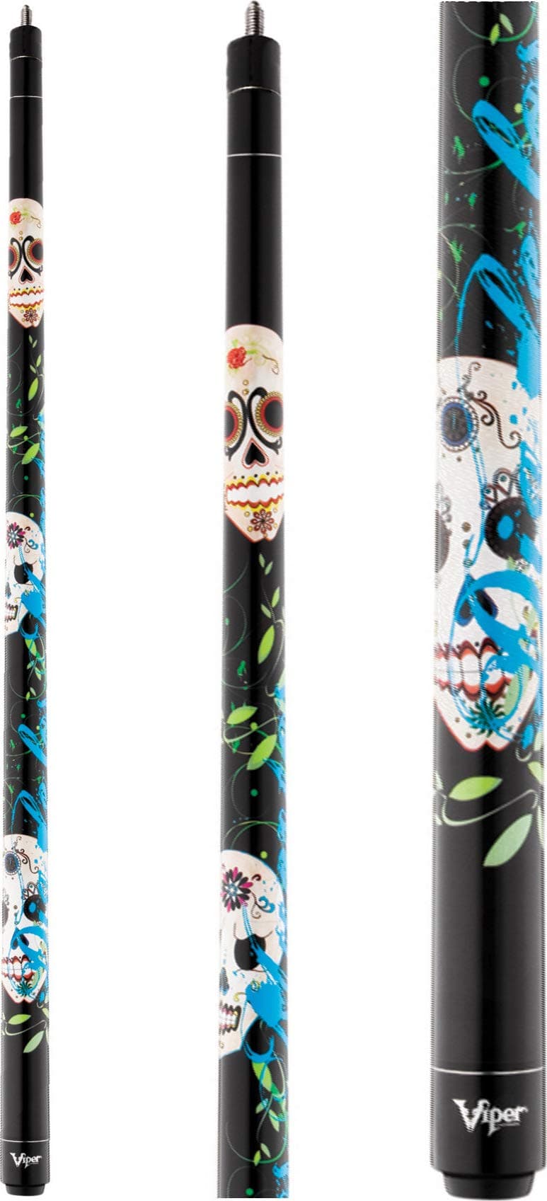 Viper Underground 58" 2-Piece Billiard/Pool Cue, Dia De Los Muertos