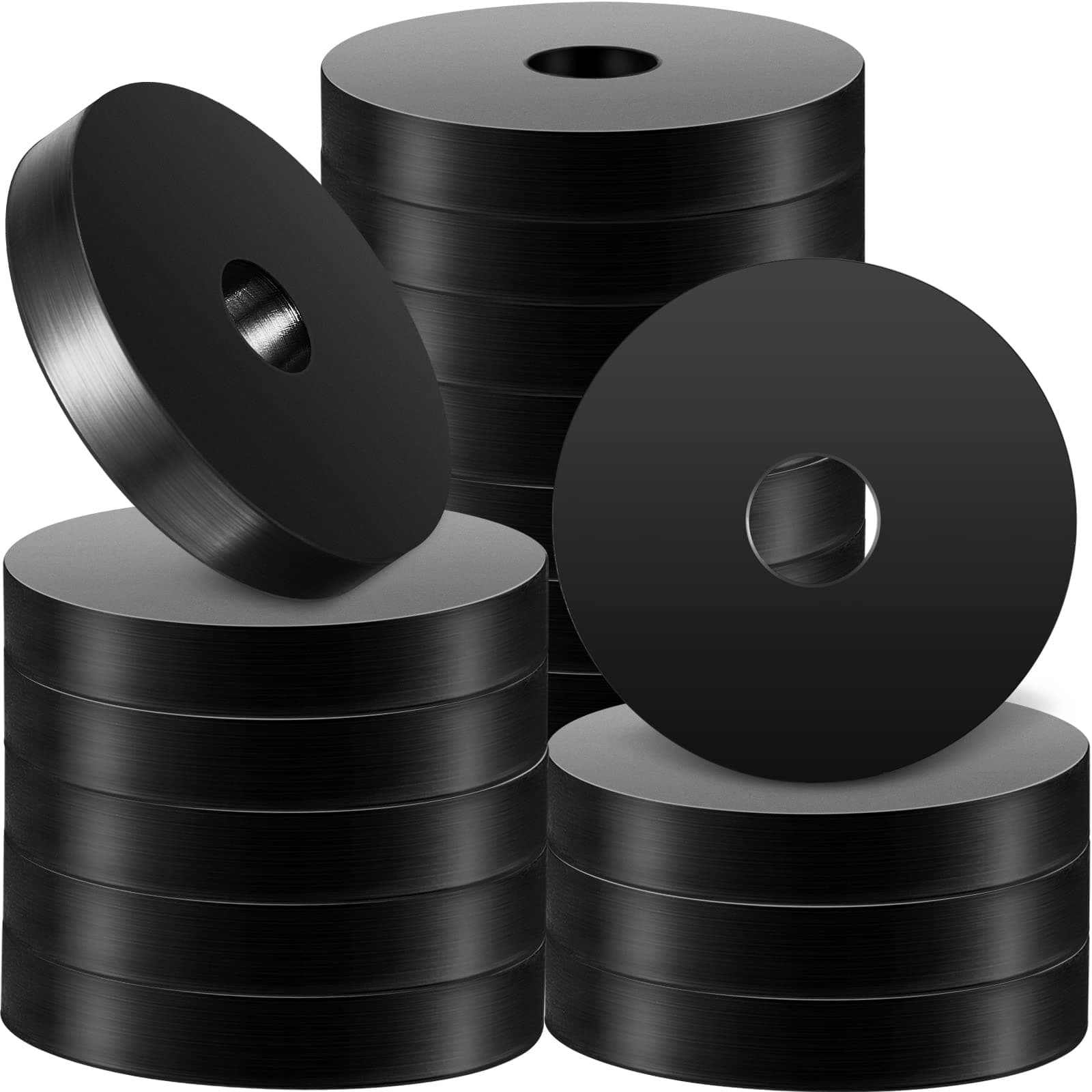 20 Pcs 1 1/2 OD x 3/8 ID x 1/4 Inch Thickness Rubber Spacer Flat Rubber Bushings Neoprene Washers for Screws Bolts Faucet Household Appliances