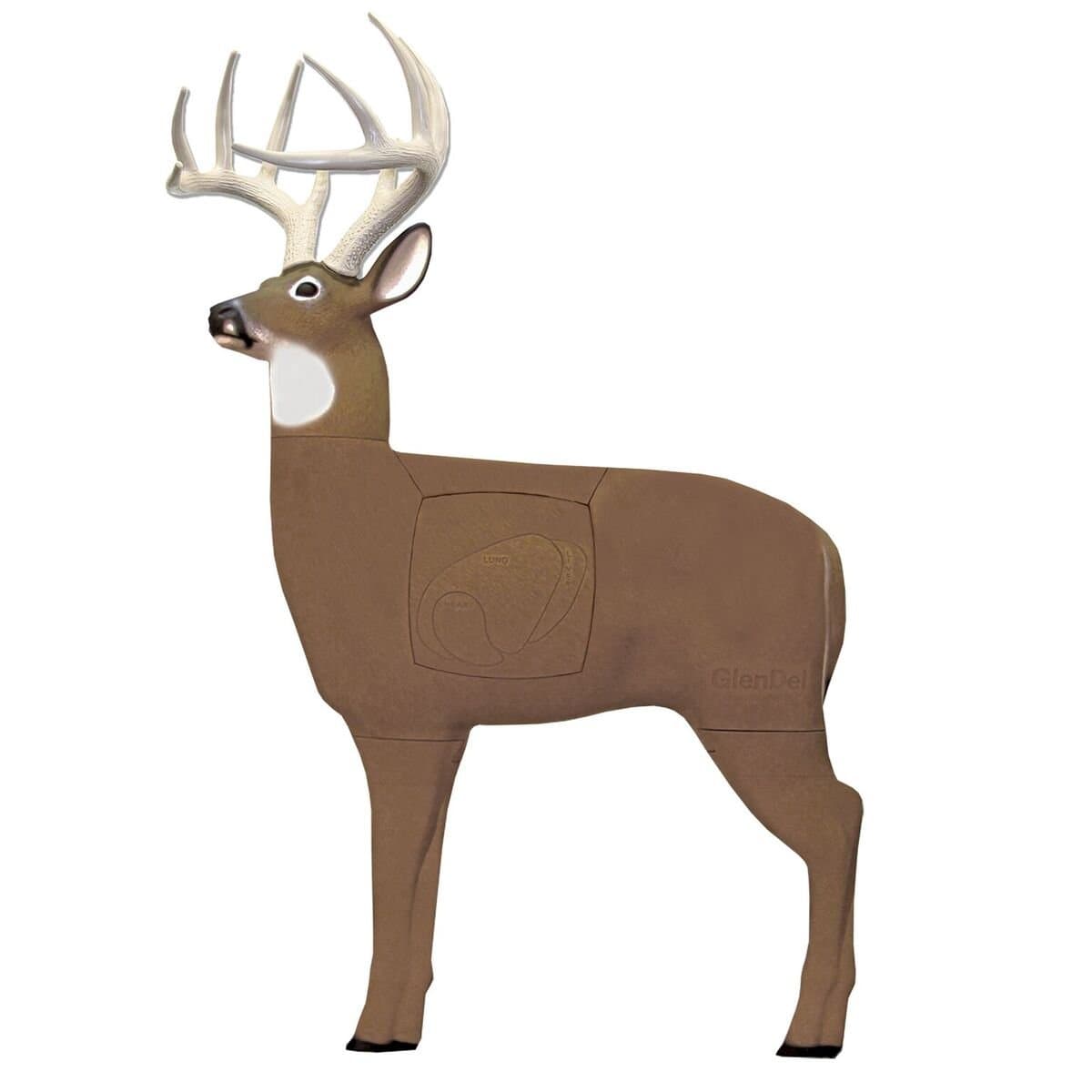 GLENDEL Pre-Rut Buck 3D Deer Archery Target with Replaceable 4-Sided Core Included, 250lb Life Size, Brown