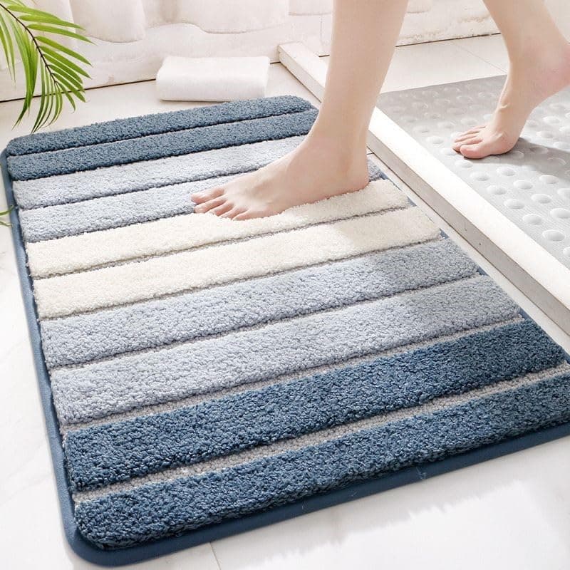 SWISSPACK 60X40 CMS Microfiber Bath Mat for Bathroom, Non-Slip Super Absorbent Machine Washable Extra Soft Thick Floor Foot Rugs (BLUE, 60X40 CMS)