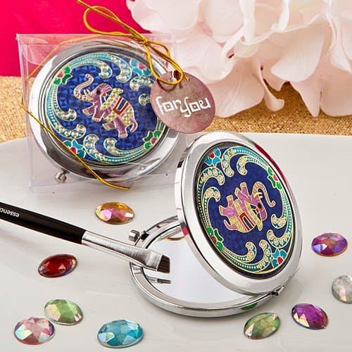 30 Indian Elephant Themed Metal Compact Mirror