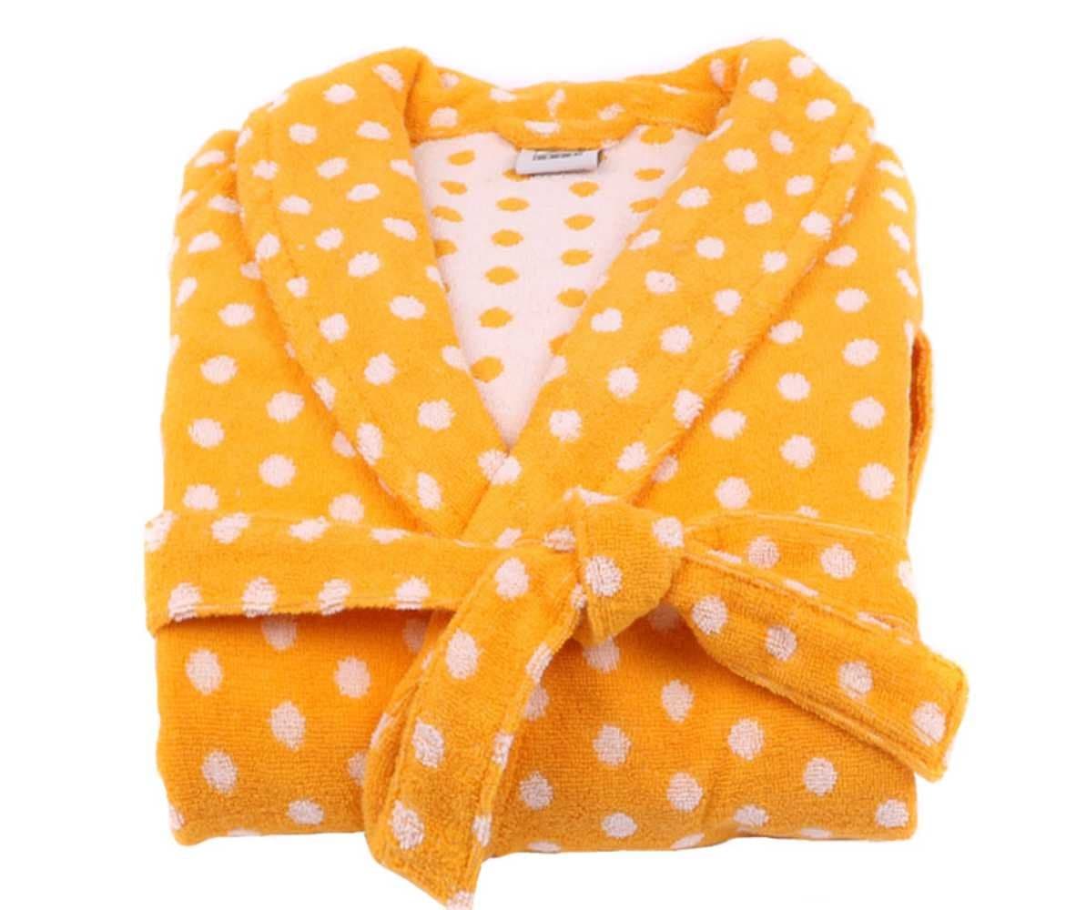 Lasa Graphic Dots - Bathrobe, Smoking Jacket Style Small lemon tree