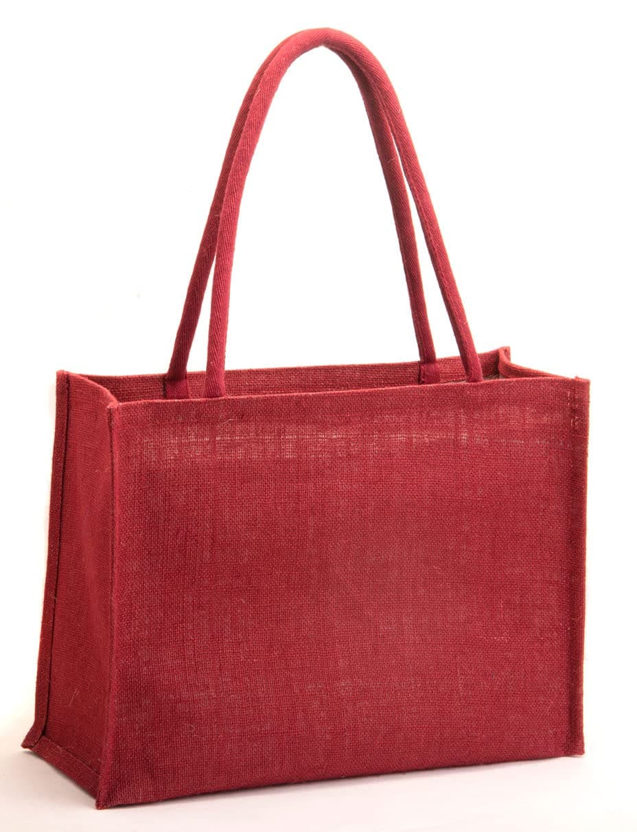 H&B Jute Shopping Bag - Solid Color (Maroon)…
