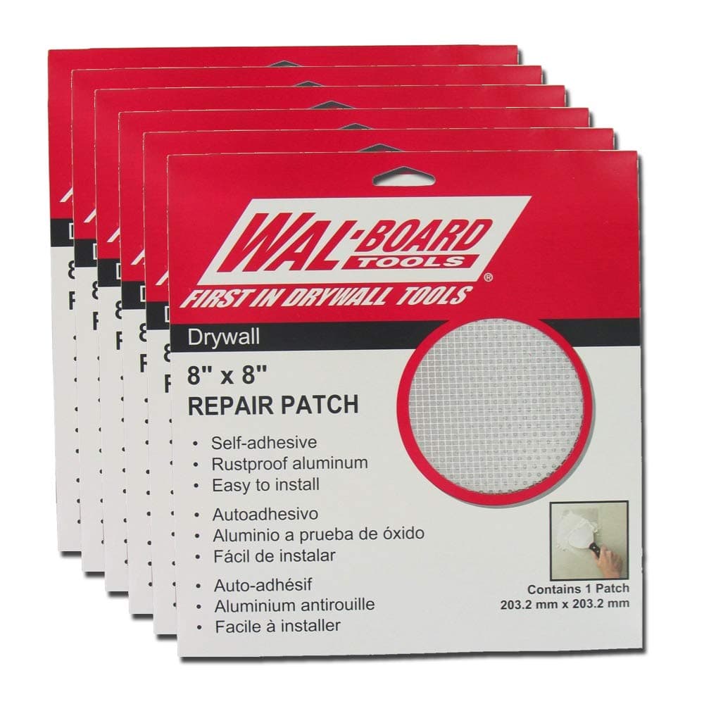 Wal-Board 8" x 8" Drywall Repair Patch - Adhesive Mesh and Aluminum (6-Pack)